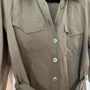 Robe Topshop Militaire Vert Taille 8 - Sans Manches, Boutons, Poches, Occasion Très Bon état